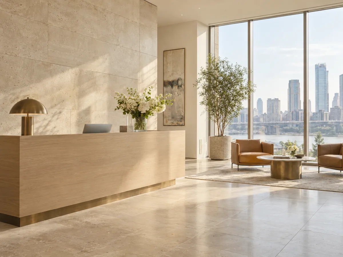 The firm’s reception on the 31st floor
